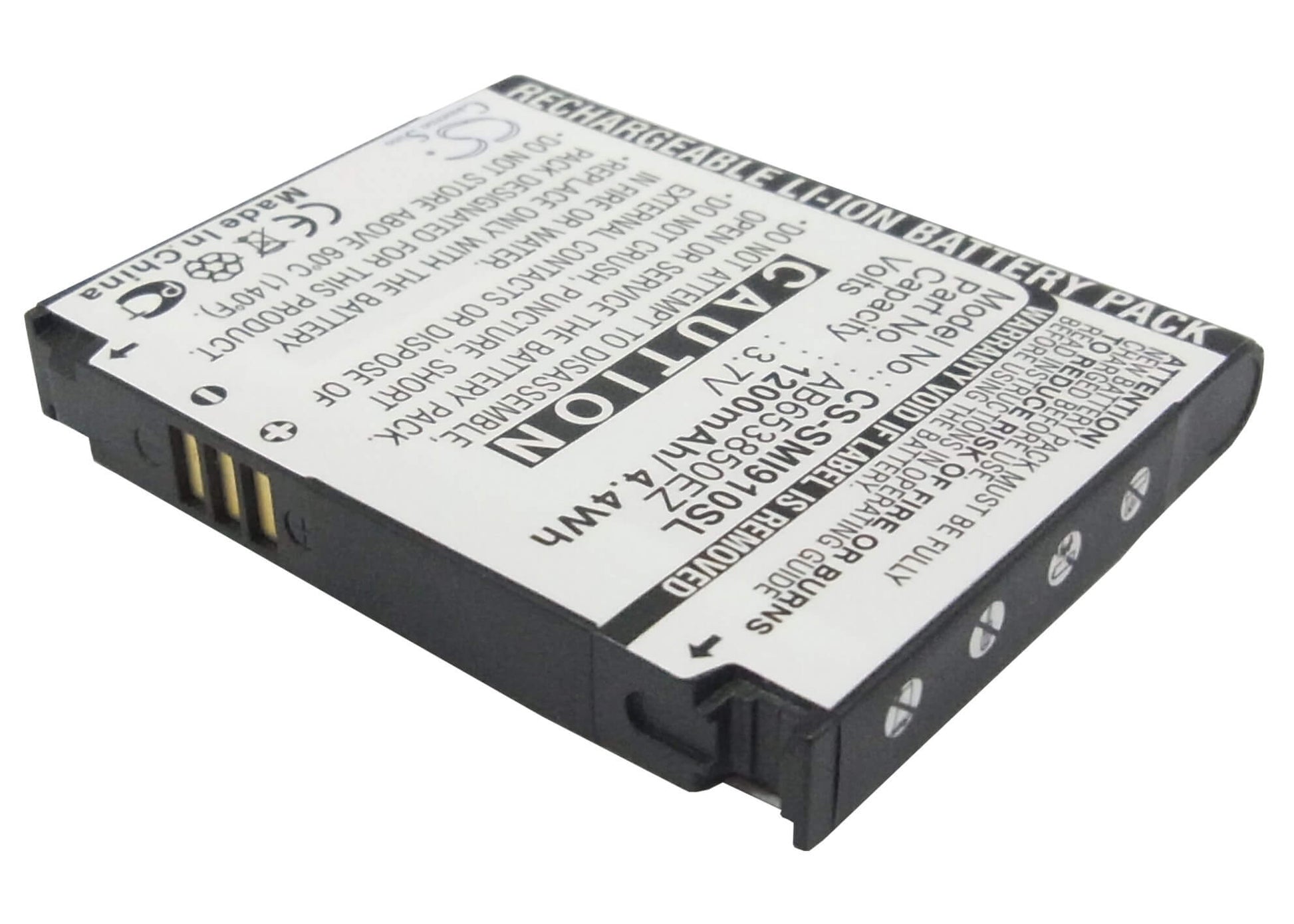 3.7V, 1200mAh, Li-ion Battery fits Verizon, Omnia I910, 4.44Wh