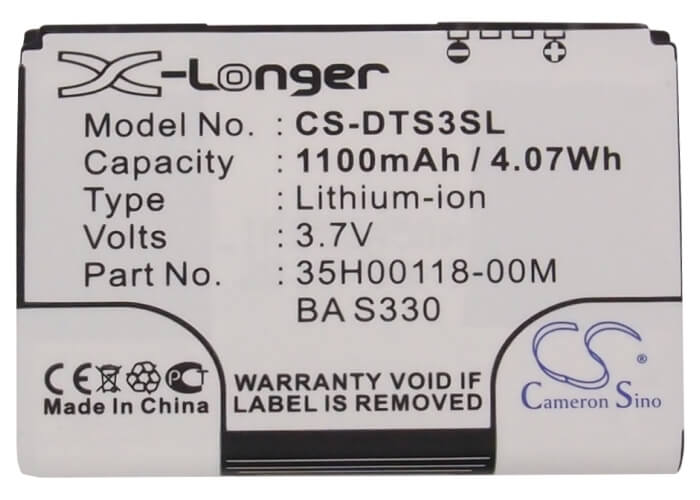 3.7V, 1100mAh, Li-ion Battery fits Dopod, S700, Tachi, 4.07Wh