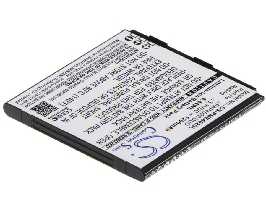 3.7V, 1200mAh, Li-ion Battery fits Prestigio, Multiphone 4025 Duo, 4.44Wh