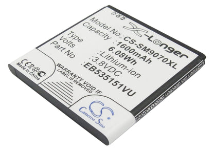 3.8V, 1600mAh, Li-ion Battery fits Samsung, Galaxy S Advance, Gt-b9120, 6.08Wh