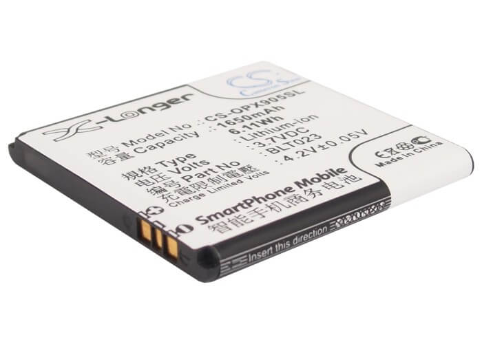 3.7V, 1650mAh, Li-ion Battery fits Oppo, A91, R807, 6.105Wh