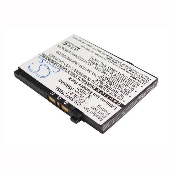 3.7V, 850mAh, Li-ion Battery fits Sharp, Sh7218c, Sh7218u, 3.145Wh