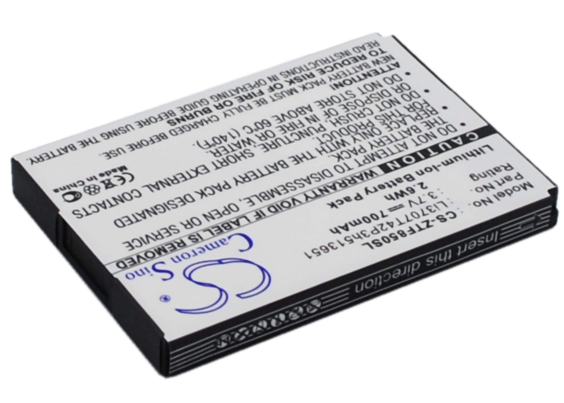 3.7V, 700mAh, Li-ion Battery fits Telstra, F252, F256, 2.59Wh