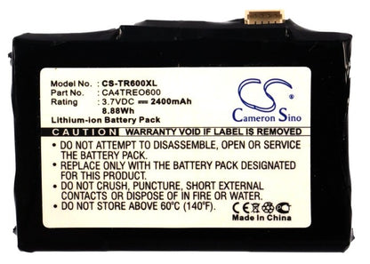 3.7V, 2400mAh, Li-ion Battery fits Palm, Treo 600, Treo 610, 8.88Wh