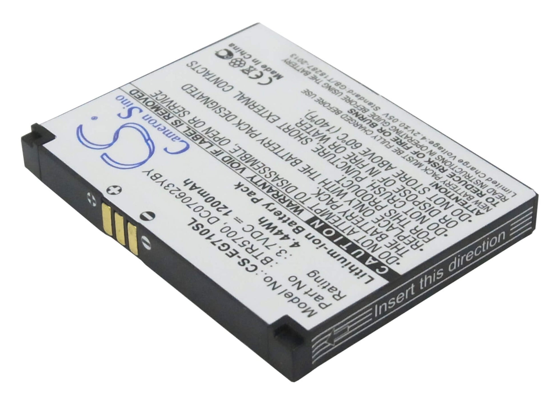 3.7V, 1200mAh, Li-ion Battery fits Toshiba, Portege G710, 4.44Wh