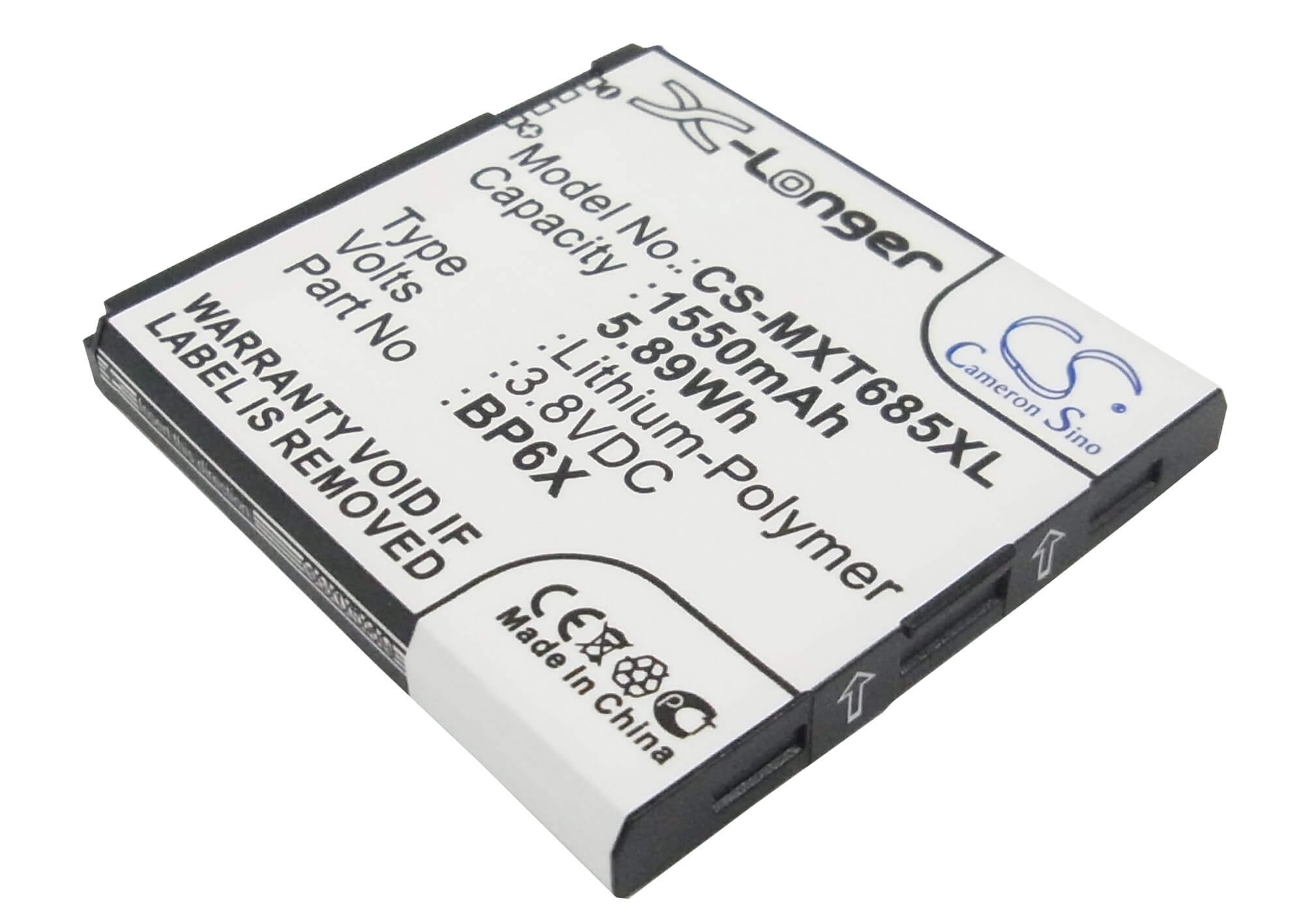 3.8V, 1550mAh, Li-Polymer Battery fits Motorola, Motosmart Plus, Pro, 5.89Wh