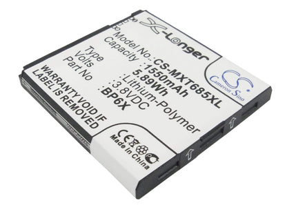 3.8V, 1550mAh, Li-Polymer Battery fits Motorola, Motosmart Plus, Pro, 5.89Wh