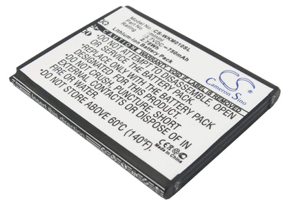 3.7V, 750mAh, Li-ion Battery fits Blu, Spark, Spark S130, 2.775Wh