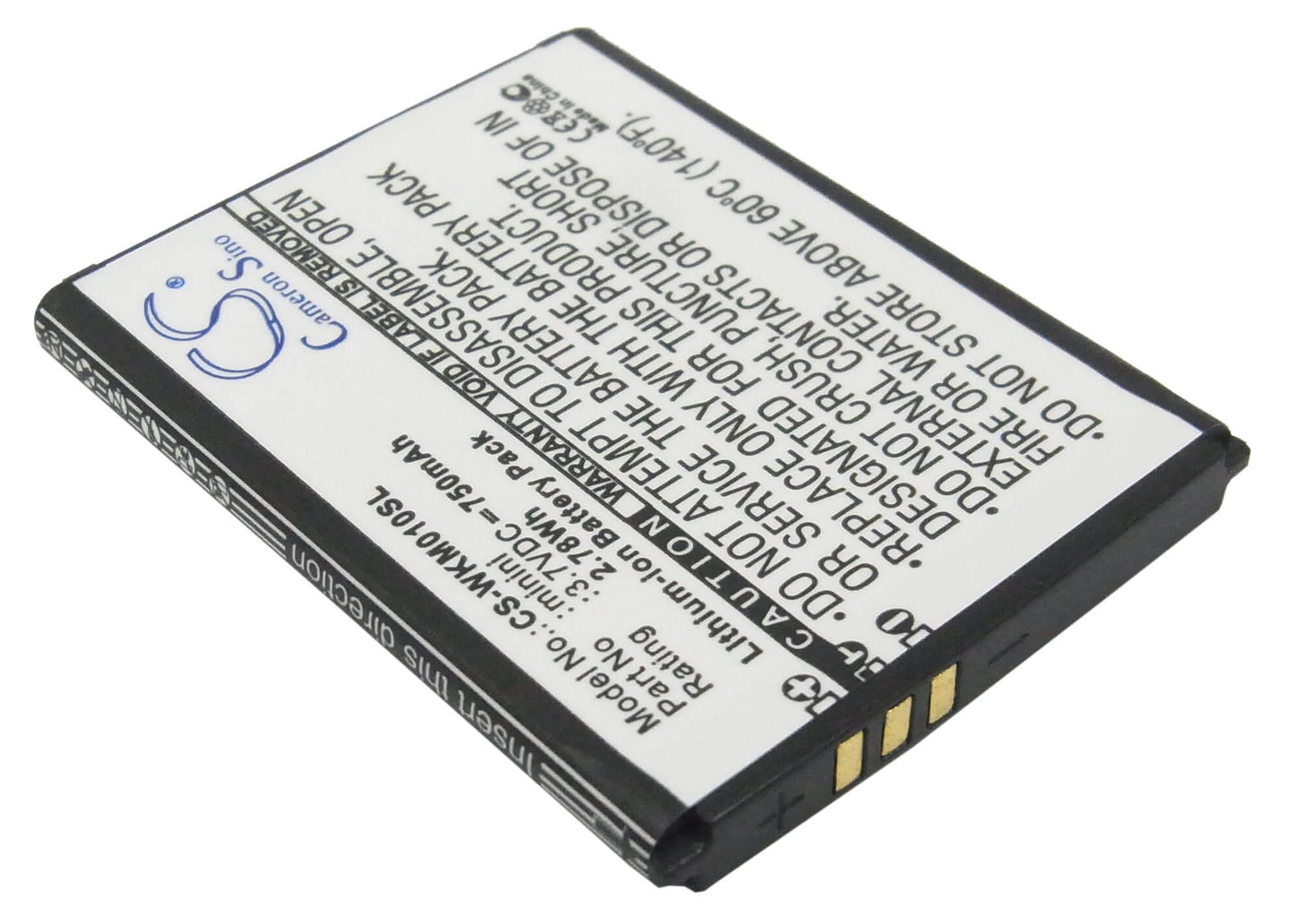 3.7V, 750mAh, Li-ion Battery fits Blu, Spark, Spark S130, 2.775Wh