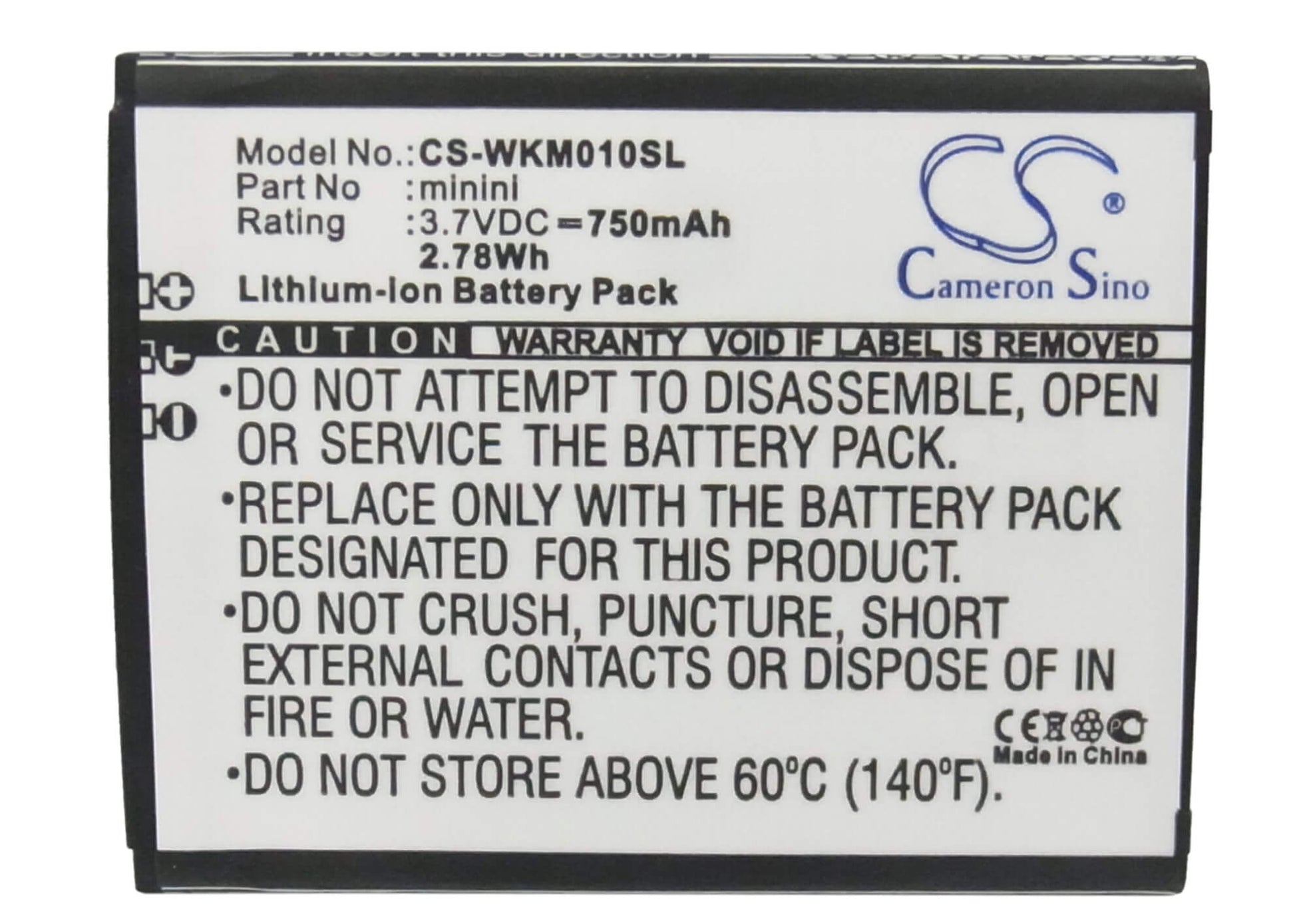 3.7V, 750mAh, Li-ion Battery fits Blu, Spark, Spark S130, 2.775Wh
