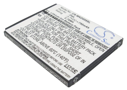 3.7V, 750mAh, Li-ion Battery fits Wiko, Dea, 2.775Wh