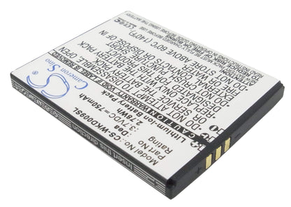 3.7V, 750mAh, Li-ion Battery fits Wiko, Dea, 2.775Wh