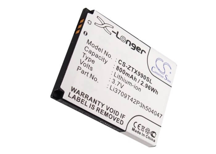 3.7V, 800mAh, Li-ion Battery fits Zte, Altair 2, Cg990, 2.96Wh