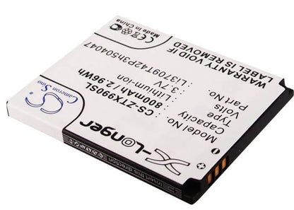 3.7V, 800mAh, Li-ion Battery fits At&t, Gx930, Gx991, 2.96Wh
