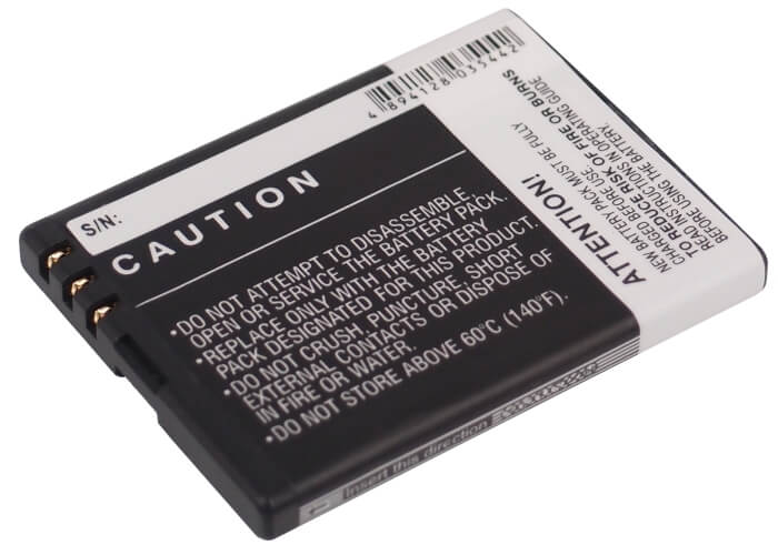 3.7V, 900mAh, Li-ion Battery fits Nokia, 2330, 2330 Classic, 3.33Wh