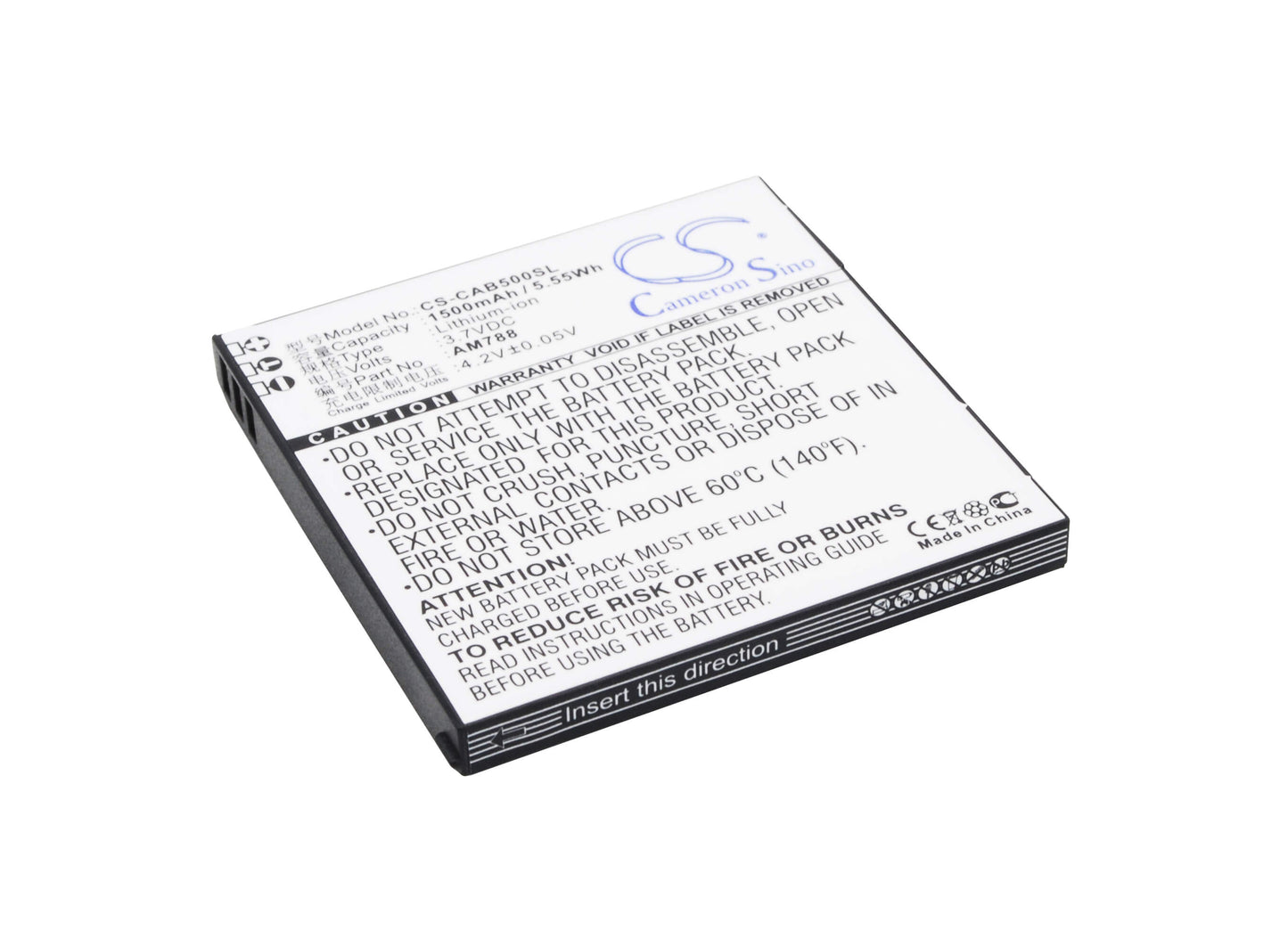 3.7V, 1500mAh, Li-ion Battery fits Aston Martin, Am788, 5.55Wh