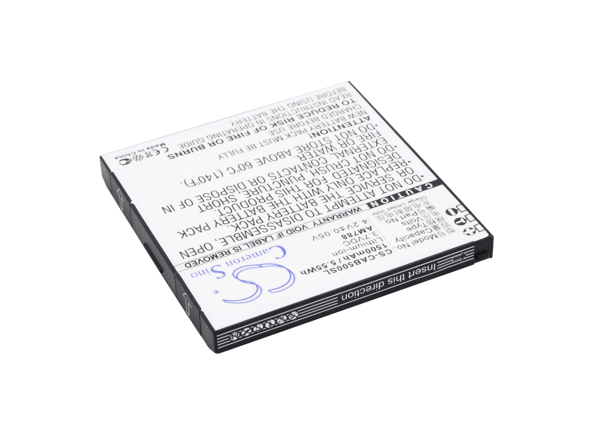 3.7V, 1500mAh, Li-ion Battery fits Aston Martin, Am788, 5.55Wh