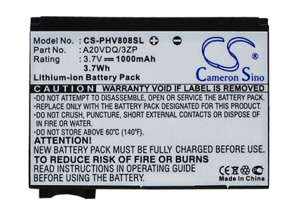 3.7V, 1000mAh, Li-ion Battery fits Philips, Xenium V808, 3.7Wh