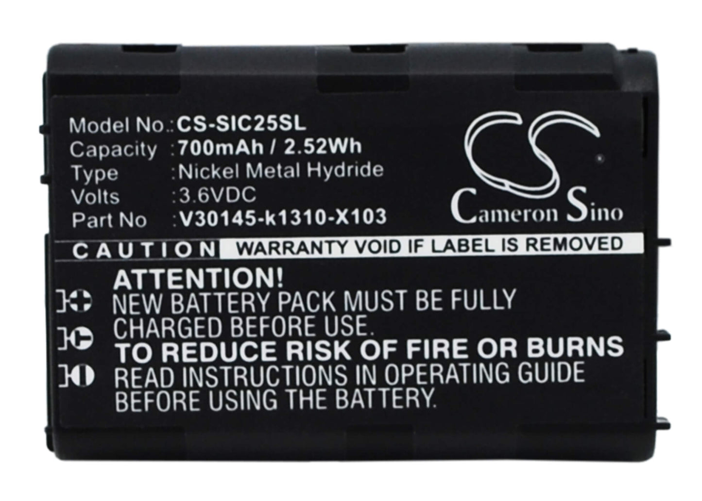 3.6V, 700mAh, Ni-MH Battery fits Siemens, C25, C25 Power, 2.52Wh
