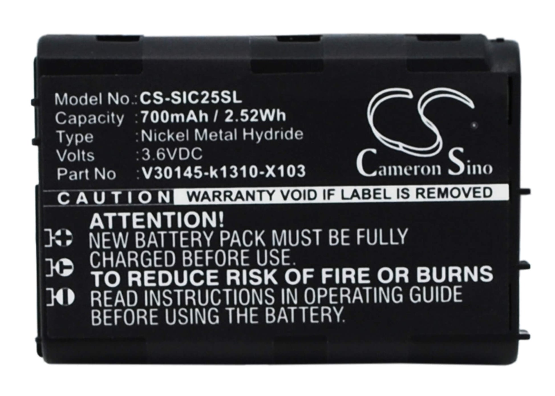 3.6V, 700mAh, Ni-MH Battery fits Siemens, C25, C25 Power, 2.52Wh
