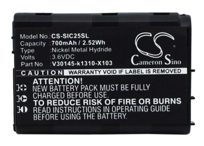 3.6V, 700mAh, Ni-MH Battery fits Siemens, C25, C25 Power, 2.52Wh