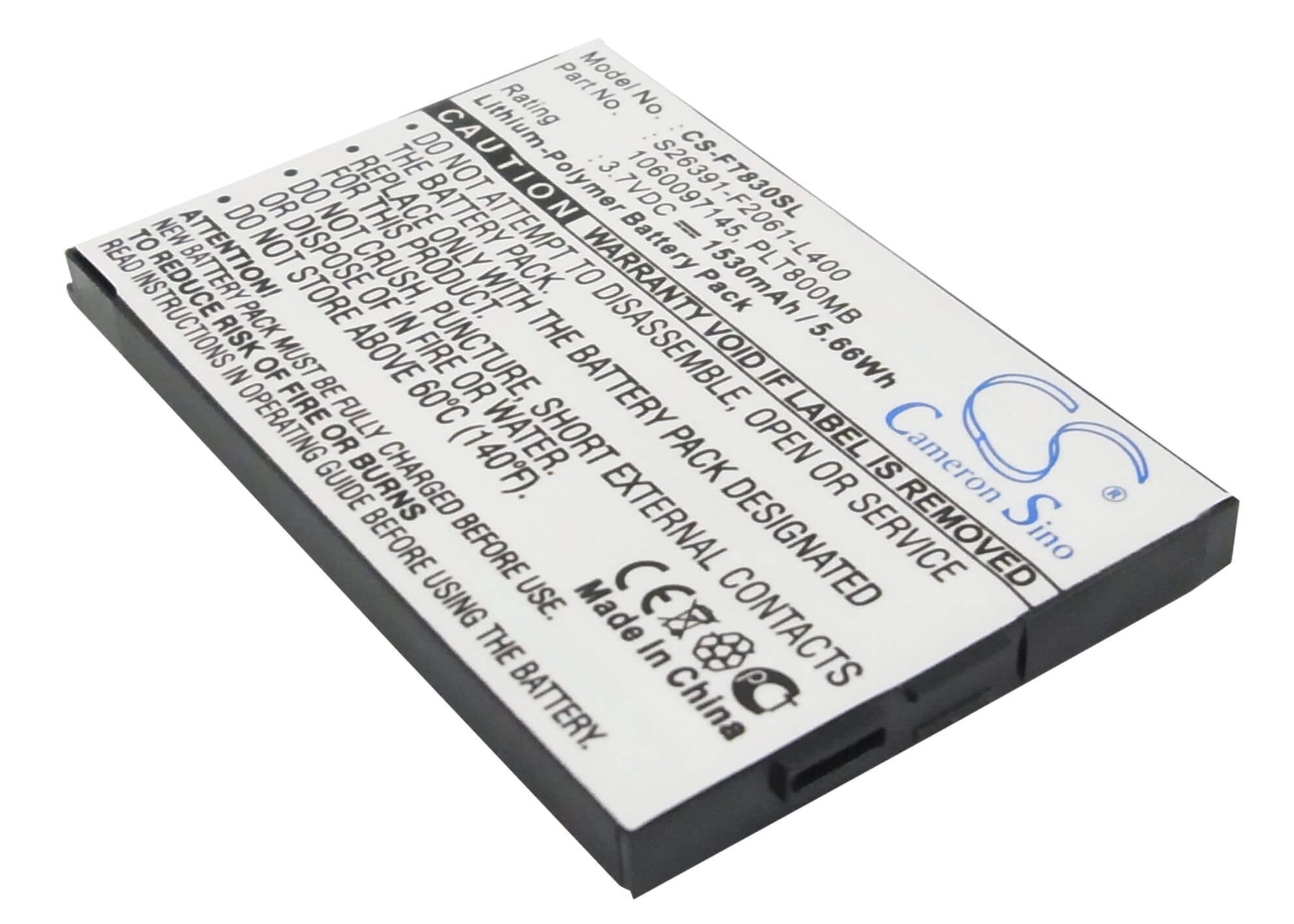 3.7V, 1530mAh, Li-Polymer Battery fits Fujitsu, Loox T800, Loox T810, 5.661Wh