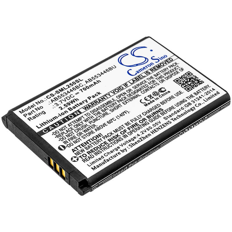 3.7V, 700mAh, Li-ion Battery fits Samsung, Beat S, Champ, 2.59Wh