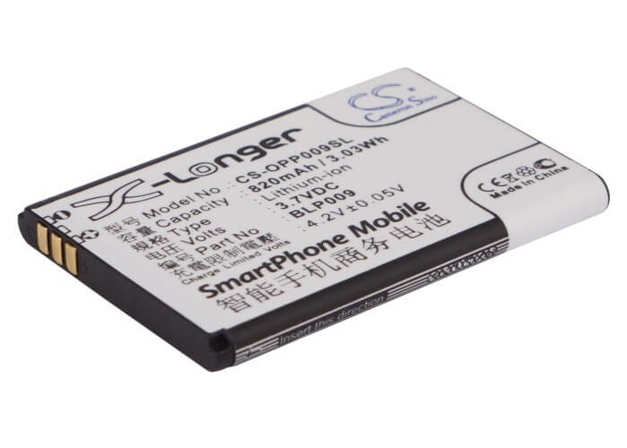 3.7V, 820mAh, Li-ion Battery fits Oppo, A90, 3.034Wh
