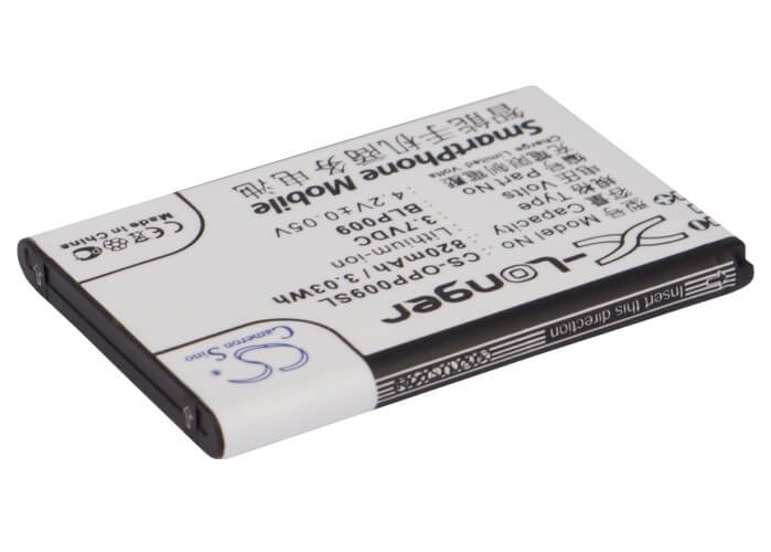 3.7V, 820mAh, Li-ion Battery fits Oppo, A90, 3.034Wh