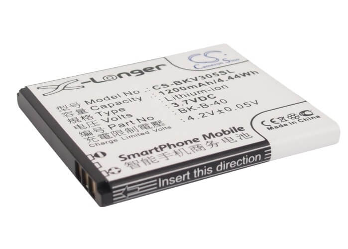 3.7V, 1200mAh, Li-ion Battery fits Bbk, Vivo E1, Vivo I710, 4.44Wh