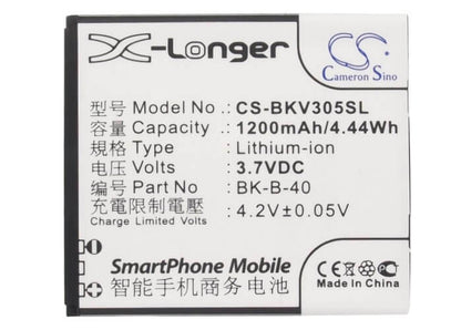 3.7V, 1200mAh, Li-ion Battery fits Bbk, Vivo E1, Vivo I710, 4.44Wh