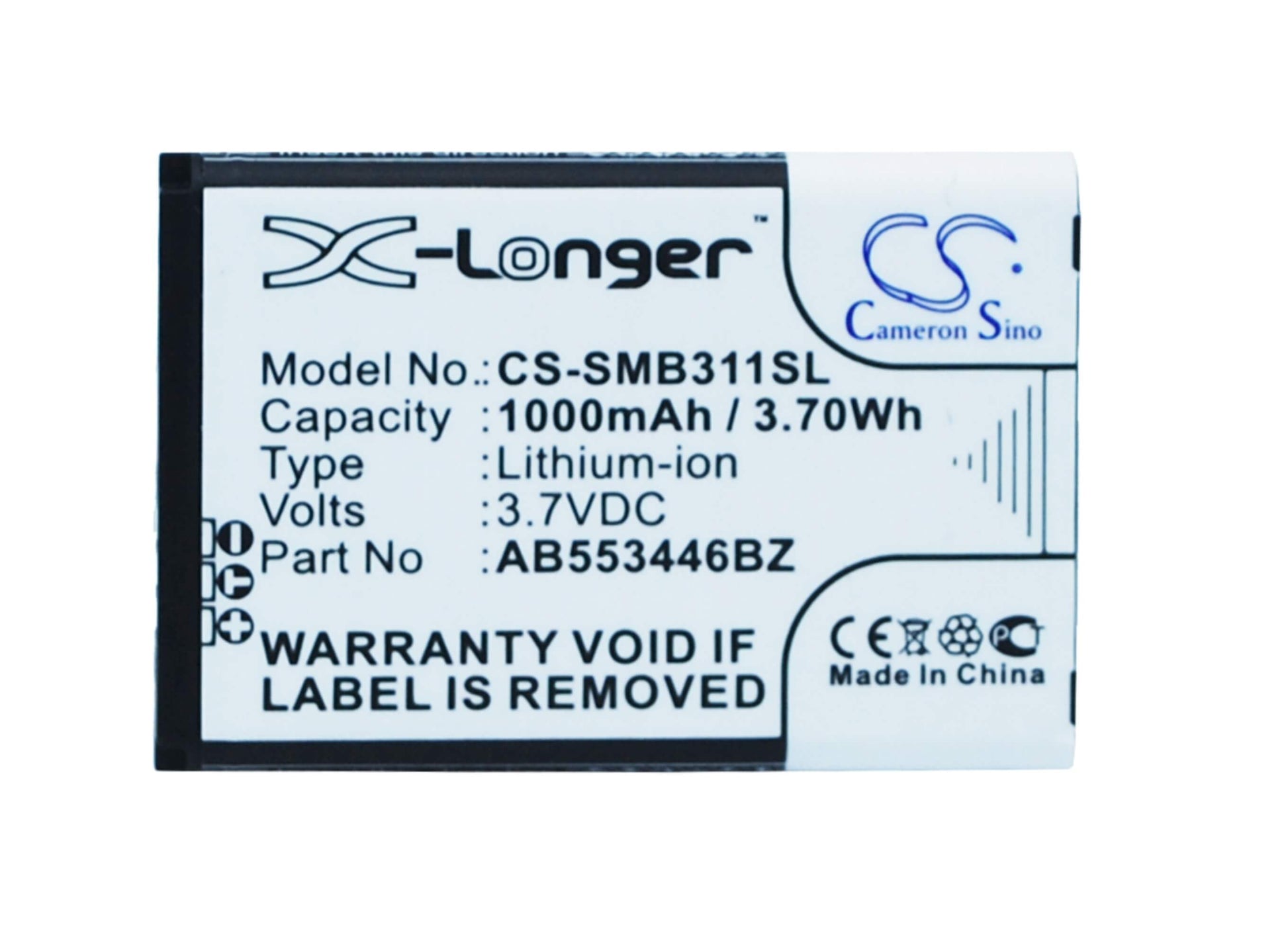 3.7V, 1000mAh, Li-ion Battery fits Samsung, Gusto 3, Sm-b311, 3.7Wh