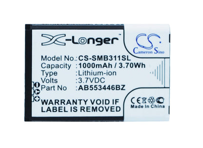 3.7V, 1000mAh, Li-ion Battery fits Samsung, Gusto 3, Sm-b311, 3.7Wh