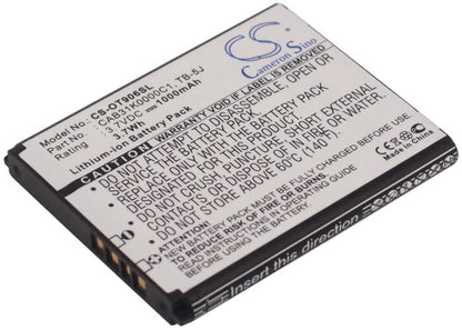 3.7V, 1000mAh, Li-ion Battery fits Tcl, A906, 3.7Wh