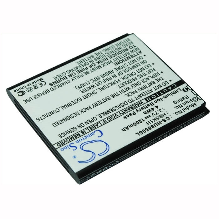 3.7V, 1200mAh, Li-ion Battery fits Huawei, Ascend Y200, Ascend Y200t, 4.44Wh
