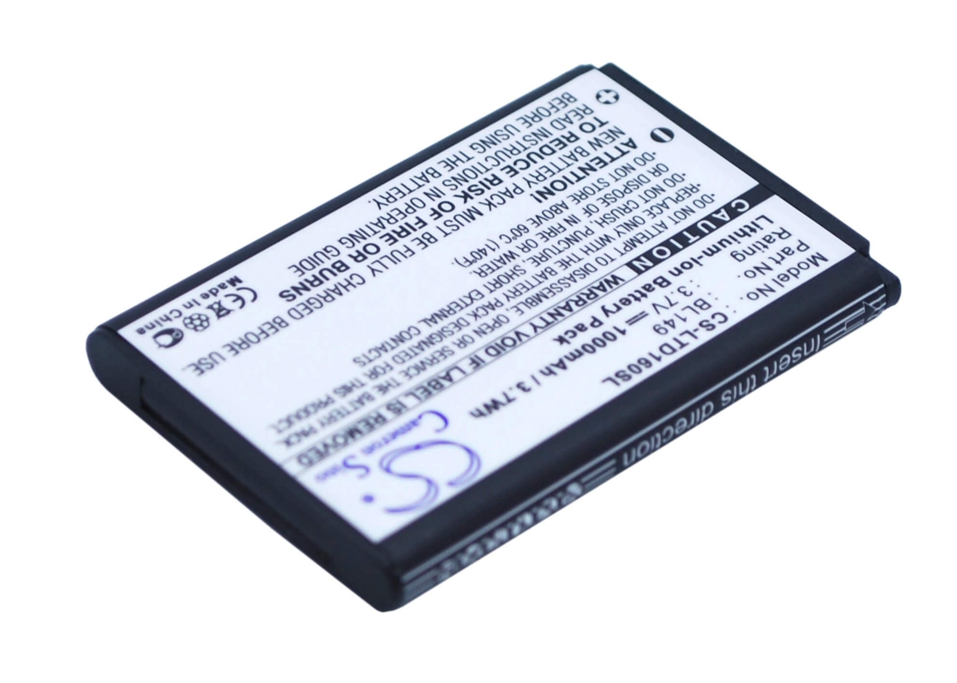 3.7V, 1000mAh, Li-ion Battery fits Lenovo, Td16, 3.7Wh