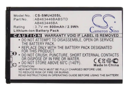 3.7V, 800mAh, Li-ion Battery fits Metropcs, Chrono 2, Sch-r270, 2.96Wh