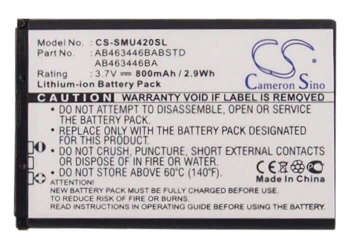 3.7V, 800mAh, Li-ion Battery fits Greatcall, Jitterbug Plus, 2.96Wh