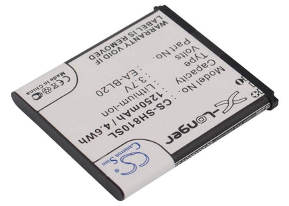 3.7V, 1250mAh, Li-ion Battery fits Sharp, Sh80iuc, Sh81iuc, 4.625Wh