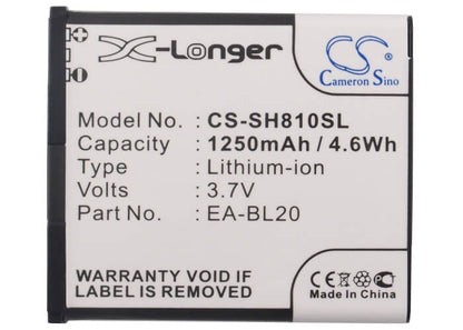 3.7V, 1250mAh, Li-ion Battery fits Sharp, Sh80iuc, Sh81iuc, 4.625Wh