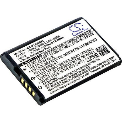 3.7V, 800mAh, Li-ion Battery fits Lg, Ax310, Helix, 2.96Wh