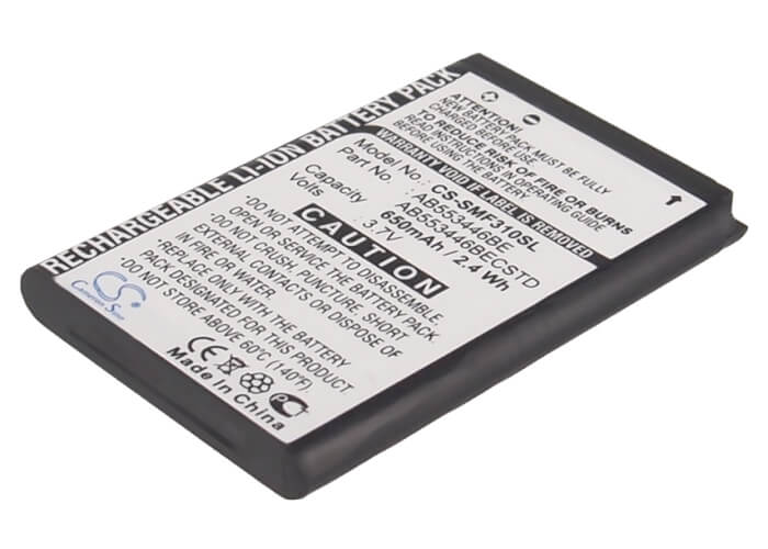 3.7V, 650mAh, Li-ion Battery fits Samsung, Gt-b2100, Gt-b2100 Solid Extreme, 2.405Wh