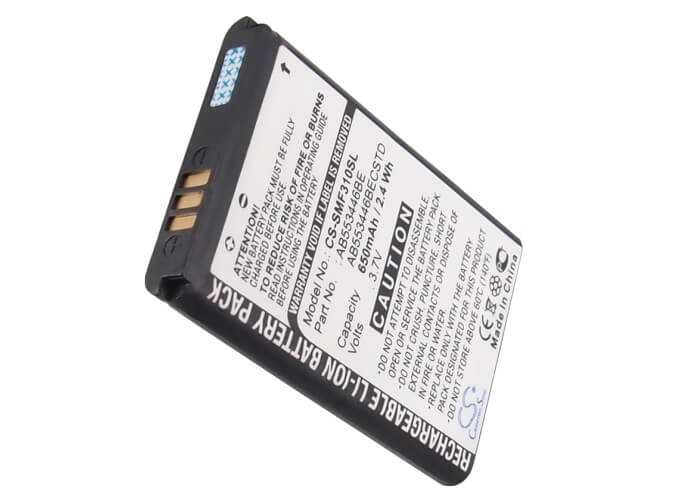 3.7V, 650mAh, Li-ion Battery fits Samsung, Gt-b2100, Gt-b2100 Solid Extreme, 2.405Wh