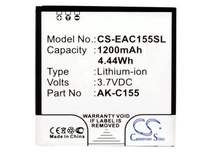 3.7V, 1200mAh, Li-ion Battery fits Emporia, C155, Telme C155, 4.44Wh