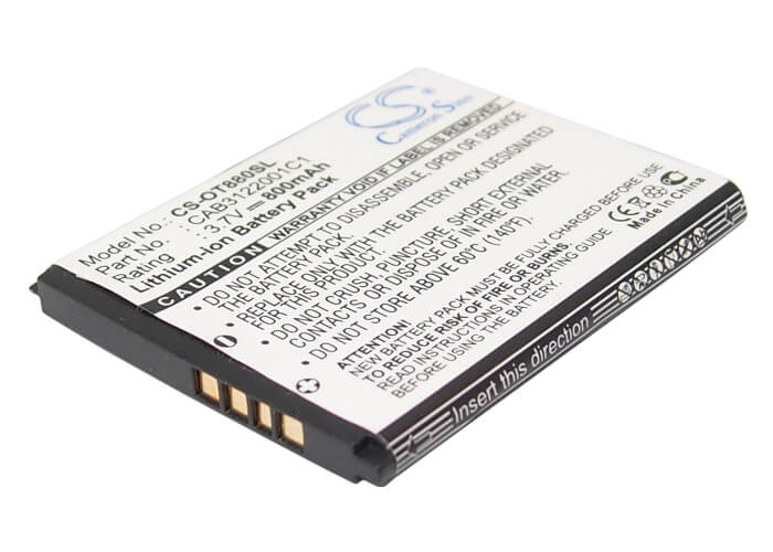 3.7V, 800mAh, Li-ion Battery fits Alcatel, A392, A392g, 2.96Wh