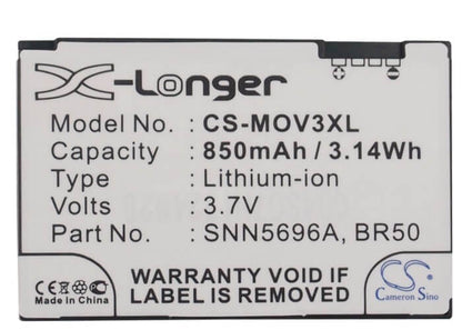 3.7V, 850mAh, Li-ion Battery fits Motorola, Flip P, Lifestyle 285, 3.145Wh