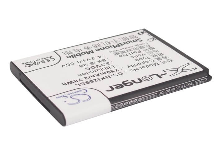 3.7V, 750mAh, Li-ion Battery fits Bbk, I188, I269, 2.775Wh