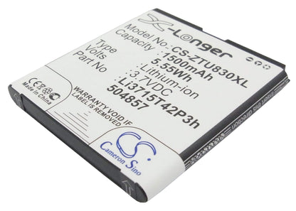 3.7V, 1500mAh, Li-ion Battery fits Zte, Blade C2, Blade C2 Plus, 5.55Wh