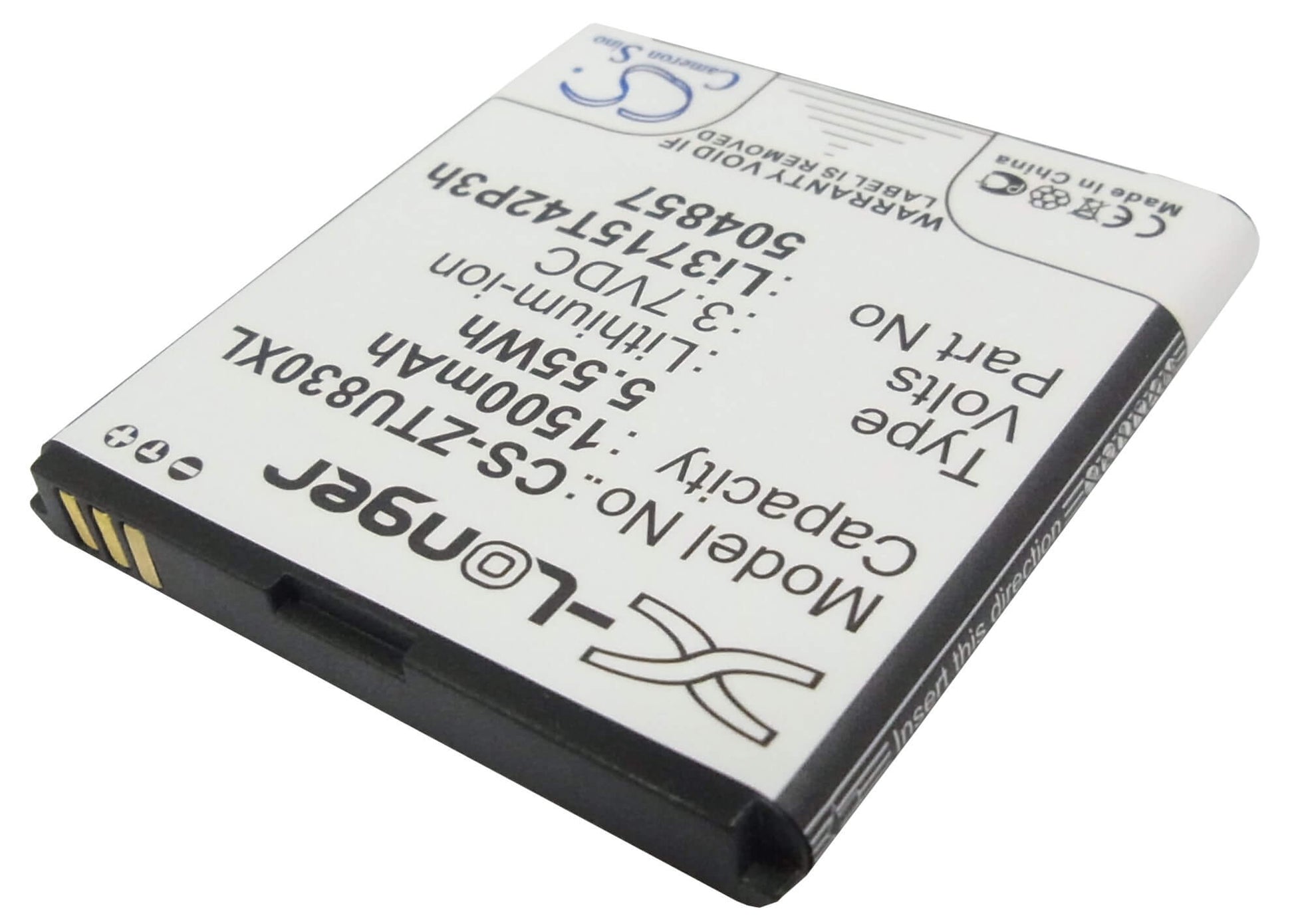 3.7V, 1500mAh, Li-ion Battery fits Net10, Midnight, 5.55Wh