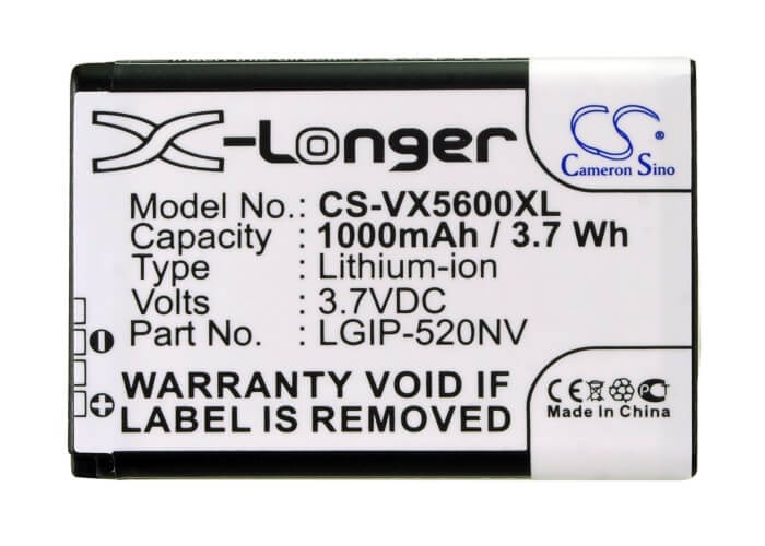 3.7V, 1000mAh, Li-ion Battery fits Verizon, Cosmos Touch Vn270, Envoy, 3.7Wh